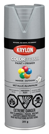 Krylon 455870007 Metallic Spray Paint, Metallic, Aluminum, 12 oz, Can